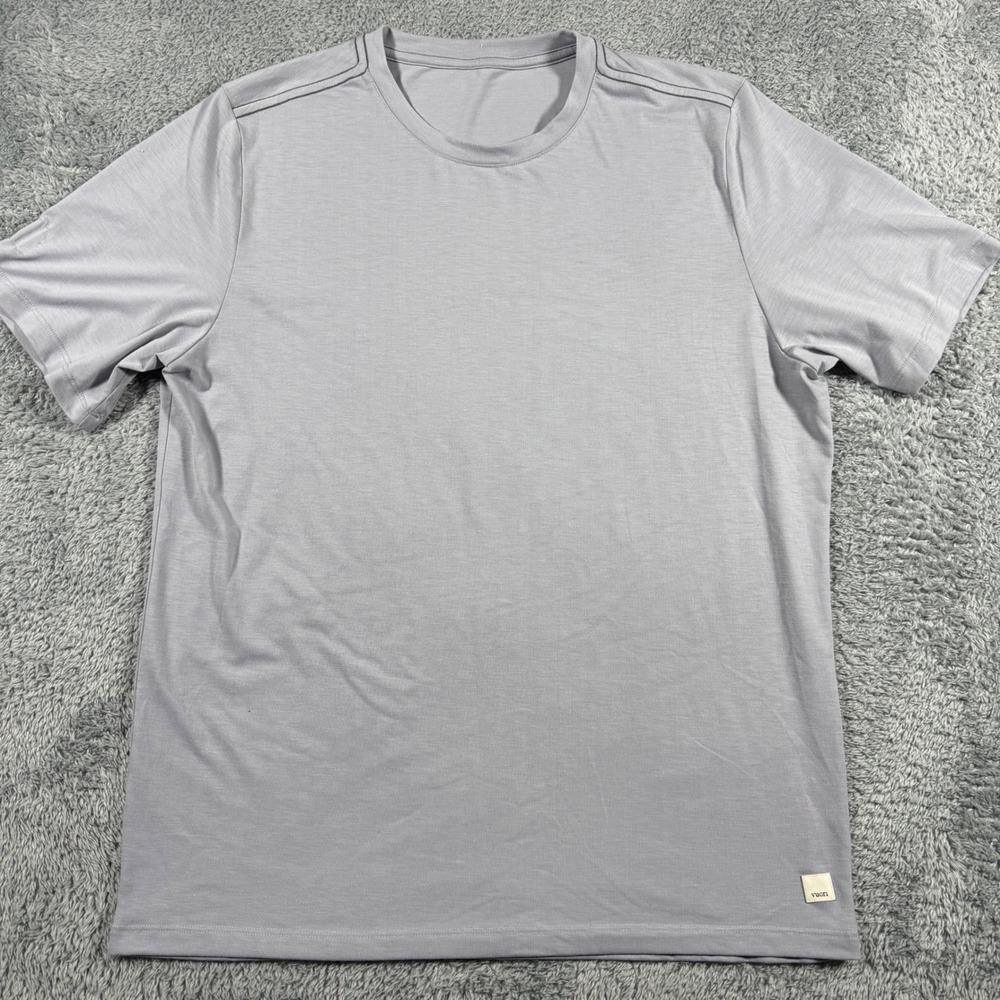 Vuori Strato Tech Tee Mens Large Grey Short Sleeve Performance T-Shirt Soft - Picture 2 of 5
